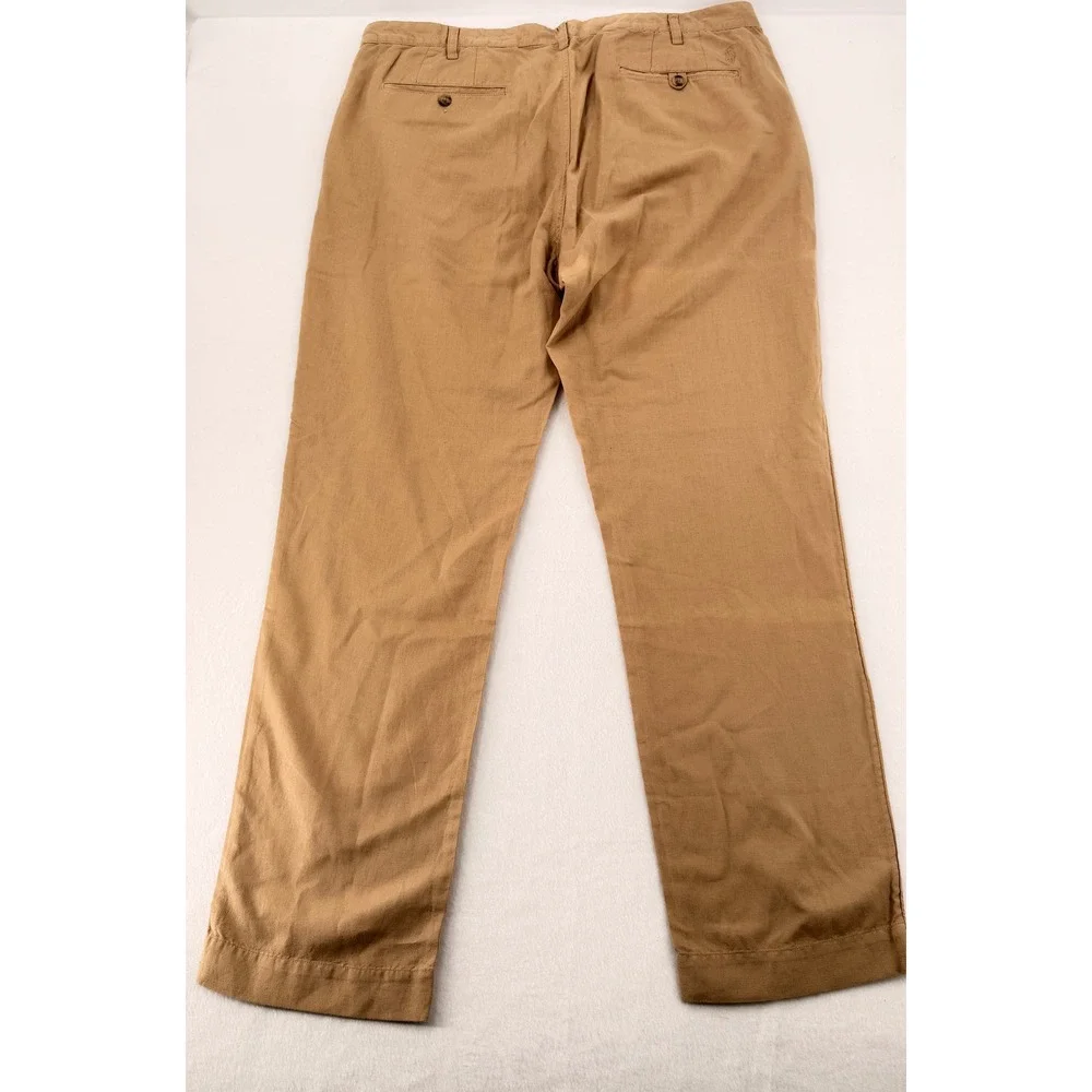 Polo‎ Ralph Lauren Chino Pants Mens 38/32 Tan Straight Fit Linen Cotton Khaki